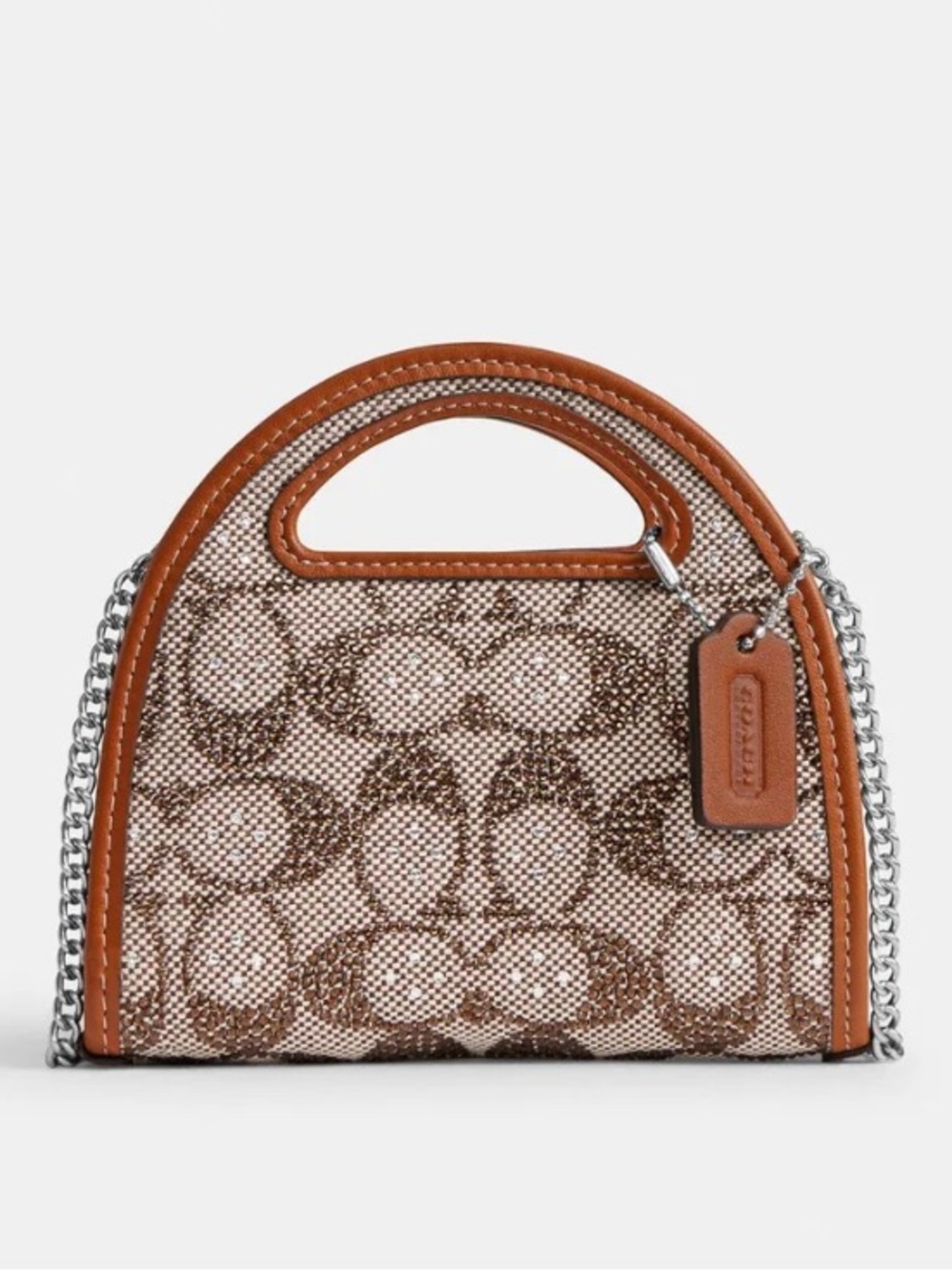 COACH Crystal Signature Jacquard Top Handle Card Holder